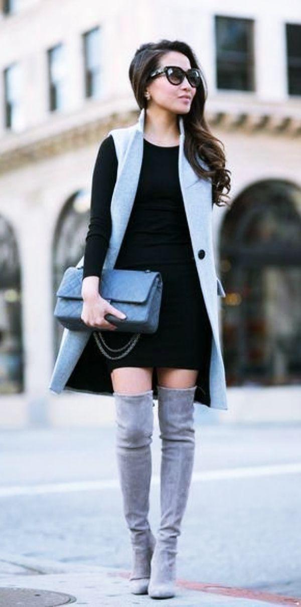Knee High Boots. Casual outfits Knee-high boot, Thigh-high boots: Boot Outfits,  High Boots,  Knee highs,  Girls Work Outfit,  Chap boot  