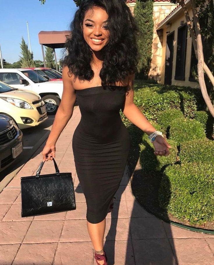 Little black dress. Black Girls Party dress, Bodycon dress: 