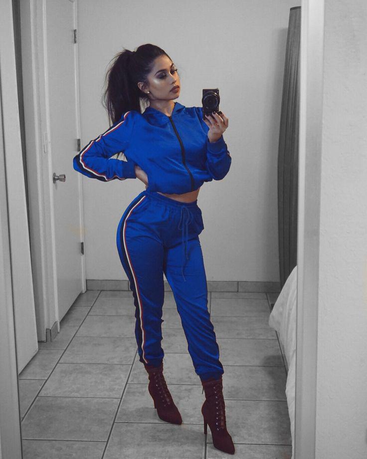 Hot black girls, Electric blue Outfit: Blue Trousers  