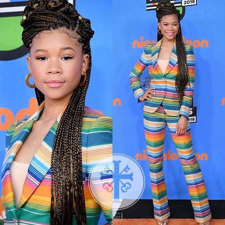 2018 Kids' Choice Awards - Orange Carpet Style: Clothing Accessories,  Red Carpet Dresses,  Storm Reid Red Carpet Fashion  