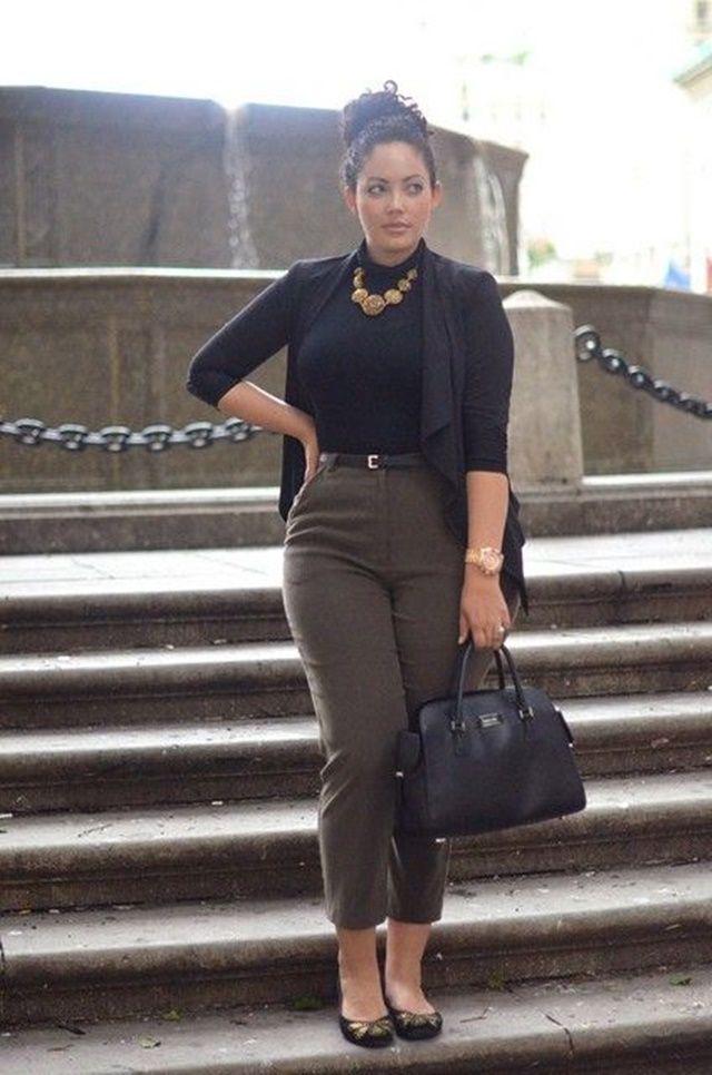 Fashion Work Clothes, Bun hairstyle ideas for Plus-size clothing: Clothing Accessories,  Plus size outfit,  Smart casual,  Business casual,  Clothing Ideas,  Tanesha Awasthi,  Informal wear,  Work Outfit,  Outfits With Bun Hairstyle  
