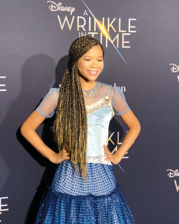 854 Likes, 15 Comments - A Wrinkle In Time (Charles David) on Instagram: “The ...: Red Carpet Dresses,  Long hair,  Storm Reid Red Carpet Fashion  