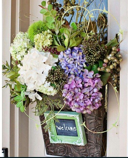 Front door wreath basket: Floral design,  Door hanger  