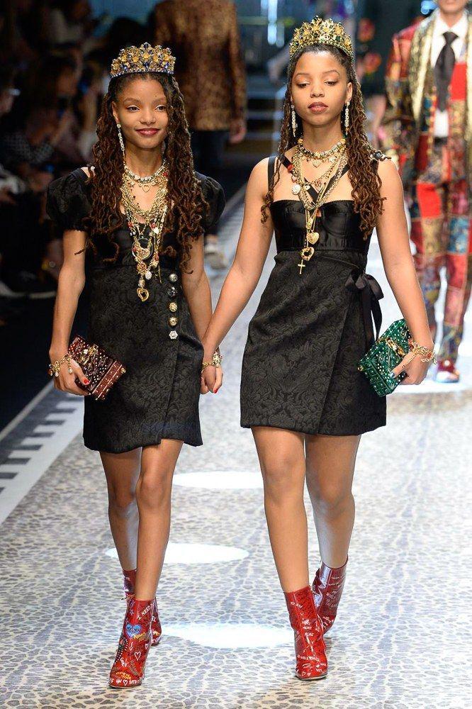 Chill & Hip Hop Showcased MiVu.photos/chill: Fashion show,  Halle Bailey,  Chloe Bailey,  chloe halle,  Halle Chloe,  Domenico Dolce,  Stefano Gabbana,  Dolce Gabbana  