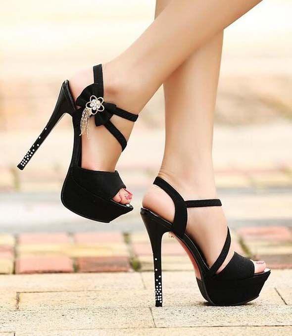 Cute stylish peep toe slingback high heels: High-Heeled Shoe,  Stiletto heel,  High Heel Ideas,  Best Stilettos Ideas,  Peep-Toe Shoe  