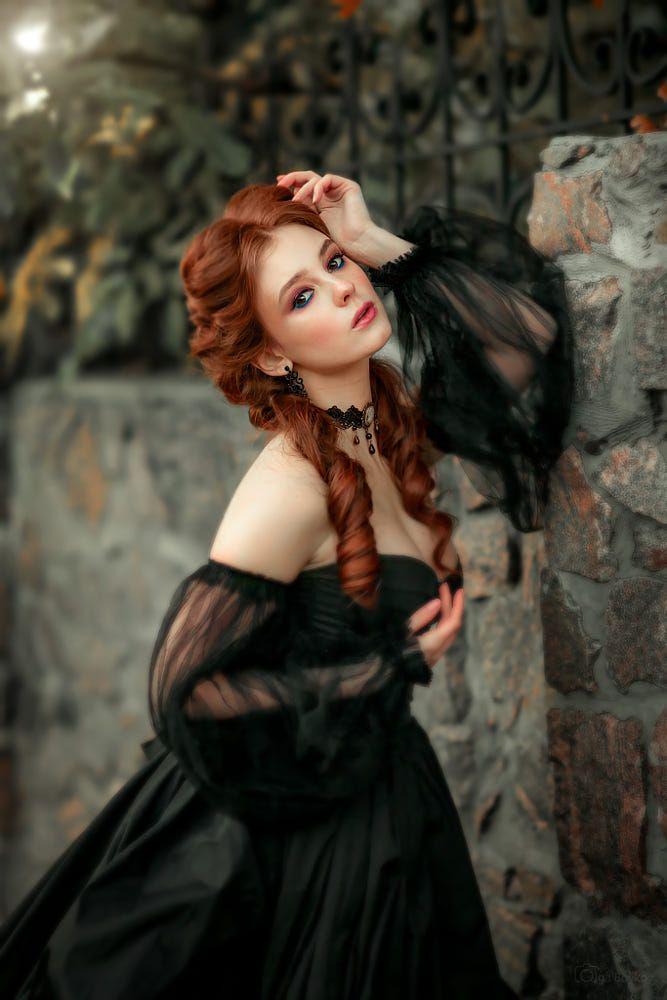 Red hair, Portrait photography - photography, 500px, portrait,: Goth subculture,  Gothic fashion,  Goth dress outfits  