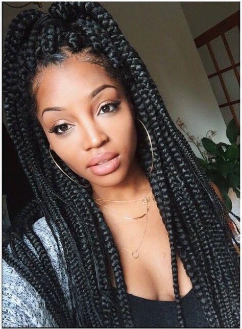 Black Girl Box braids, Crochet braids: Afro-Textured Hair,  Long hair,  African hairstyles,  Black Hairstyles,  Synthetic dreads,  French braid  