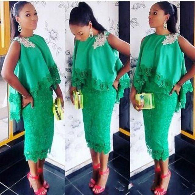 Lace Short Gown. Black Girls Aso ebi, Cocktail dress: party outfits,  Bridesmaid dress,  Aso ebi,  Ankara Dresses  