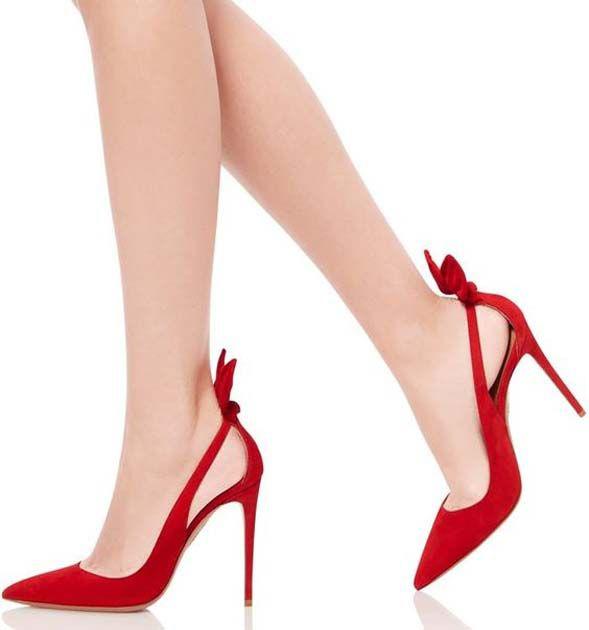 High Heel Pumps. Red Bow Pointy Toe Heels Shoes: High-Heeled Shoe,  Court shoe,  Stiletto heel,  Ballet flat,  High Heel Ideas,  Best Stilettos Ideas,  Wedding Shoes,  Red Pumps  