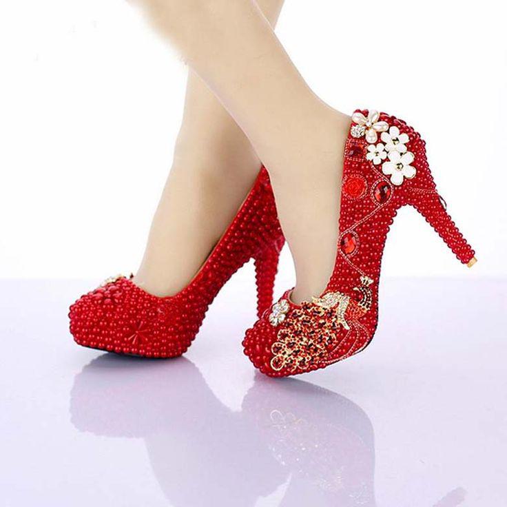 2019 New Design. Red Pearl Bridal 2019 New Design Phoneix Girl Wedding Shoes: High-Heeled Shoe,  Court shoe,  High Heel Ideas,  Best Stilettos Ideas,  Girls Sandals,  shoes,  Wedding Shoes  