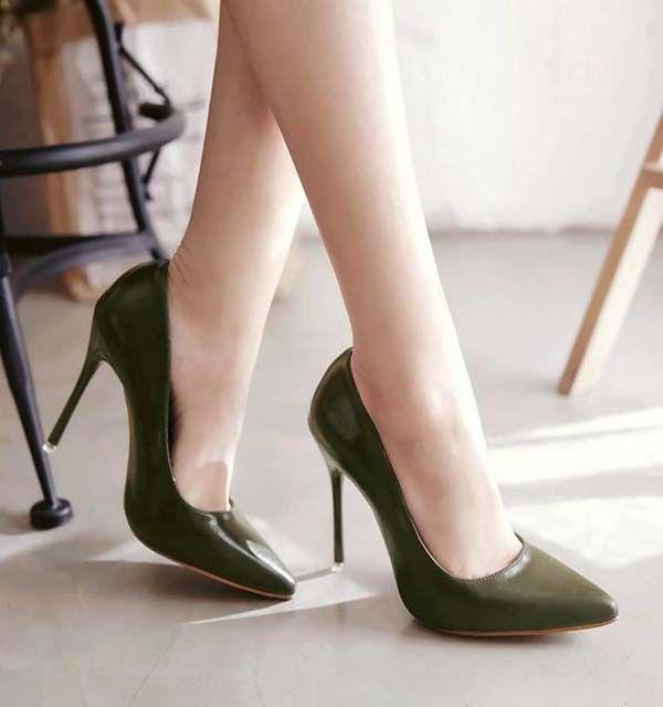 Solid Color Pointed Toe Low Cut High Heel Party Shoe: High-Heeled Shoe,  High Heel Ideas,  Best Stilettos Ideas  