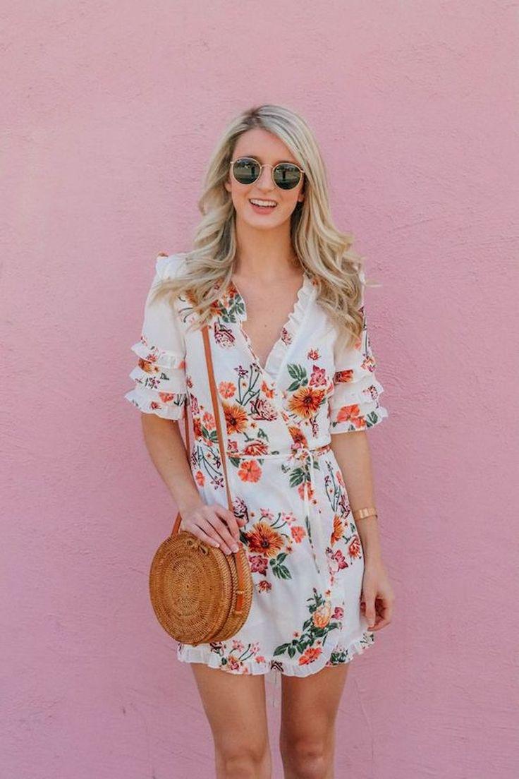 Casual outfits Casual wear, Floral Dress: Wrap dress,  Girls Work Outfit,  Floral Outfits  