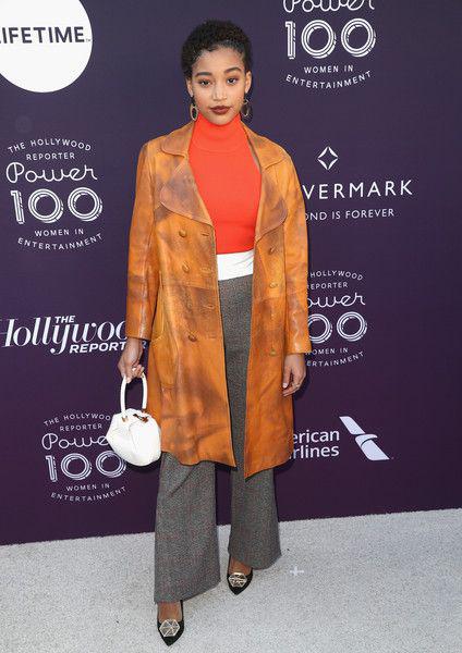 The Hollywood Reporter. The Hollywood Reporter's 2017 Women un Entertainment Breakfast - Arrivals: Los Angeles,  Red Carpet Dresses,  Amandla Stenberg,  Lily Collins,  Amandla Pics  