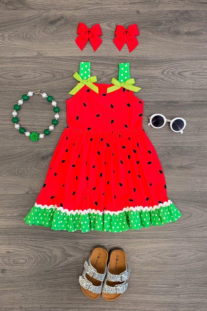 Watermelon Polka Dot Dress: 