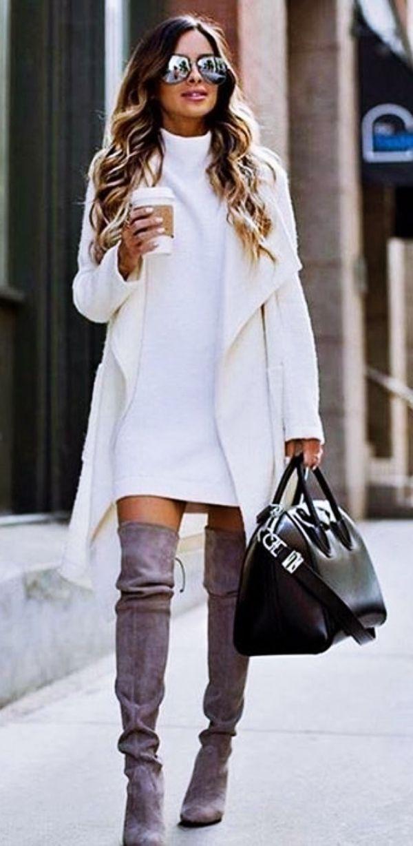 over the knee boots casual outfit