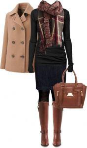 #fall #outfits / Plaid Scarf + Coat: 