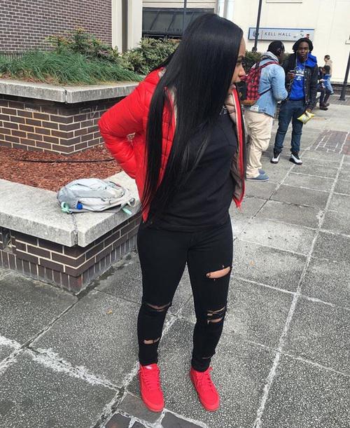 high top red vans outfit