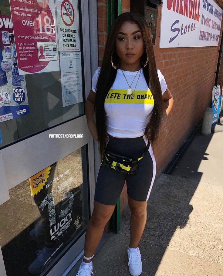 Baddie Outfits Casual wear, Cycling shorts: Black girls,  Baddie Outfits,  Gym shorts  