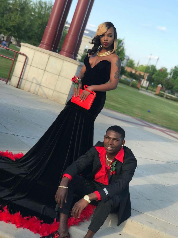 Black Prom Dresses, Wedding Outfits Evening gown,: party outfits,  Prom Dresses,  Prom outfits,  Black Couple Wedding Outfits  