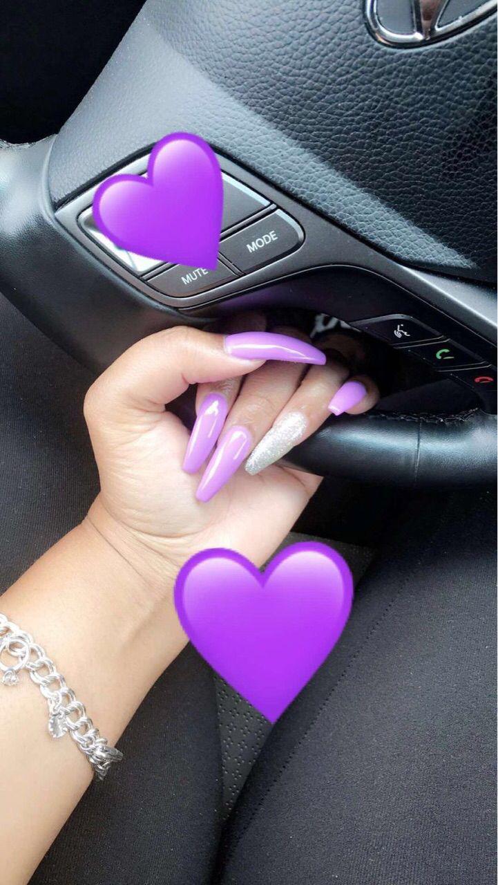 Purple coffin nail ideas: Nail Polish,  Gel nails  