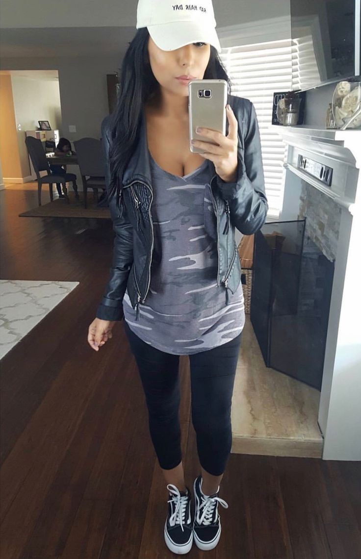 Leather jacket, Casual wear with Black Leggings: Leather jacket,  Slim-Fit Pants,  Black Leggings,  Boxy Jacket  