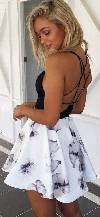 Short Homecoming Dresses, Party Outfit Spaghetti strap, Formal wear: Backless dress,  Sleeveless shirt,  mini dress,  Cute Party Dresses,  Homecoming Dresses  