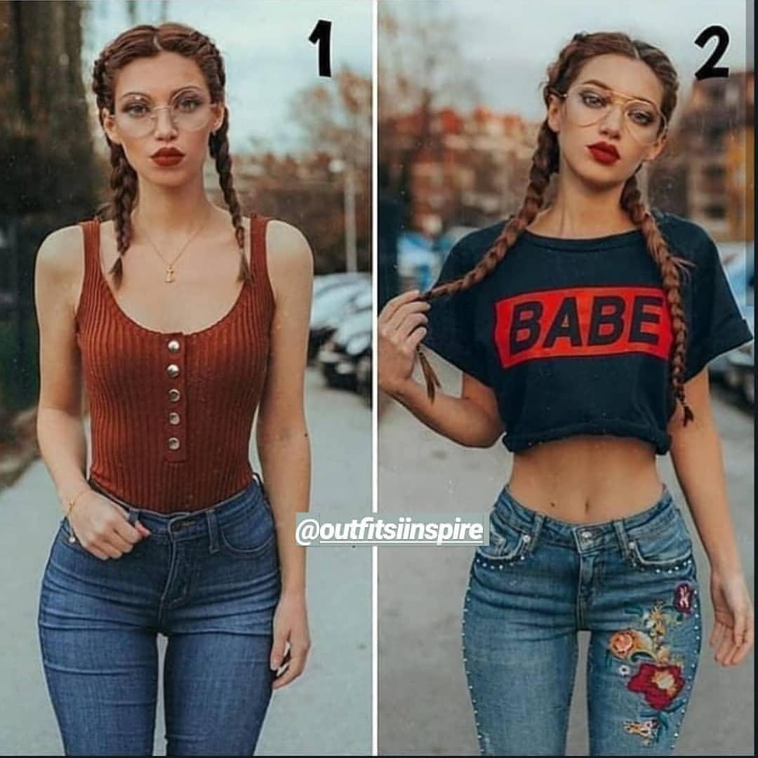 Style babe, Crop top, Ripped jeans: fashion blogger  