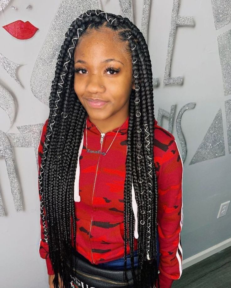 Black Hair Long Hair Box Braids On Stylevore