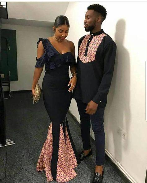 African Couple Outfits Men and Women Matching Clothing Wear Wedding Party  Wax Print Fashion Design Traditional 497 women4XL/US20 : : Fashion