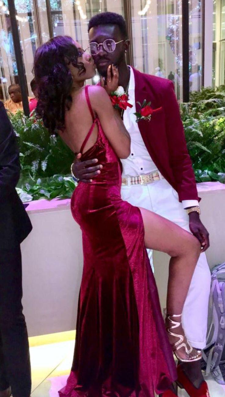 Wedding Outfits Formal Wear, Evening Gown: party outfits,  Backless dress,  Black Couple Wedding Outfits,  burgundy gown,  Red Gown  