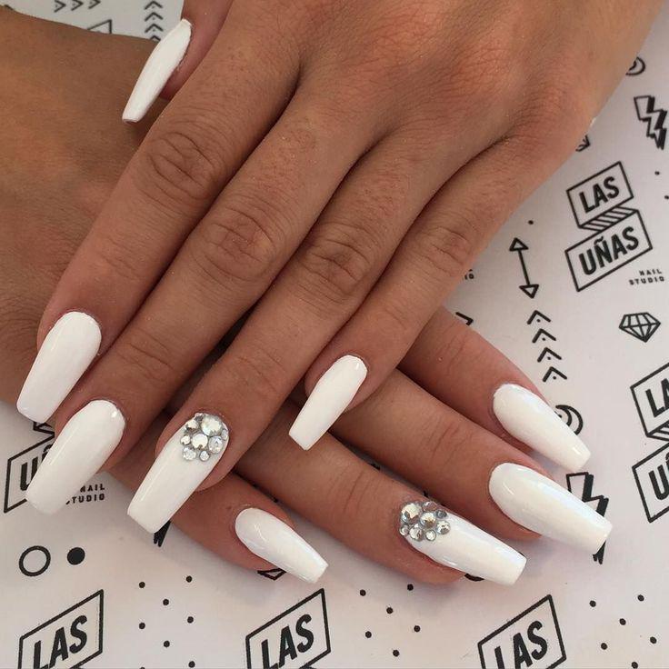 White Coffin Nails On Stylevore