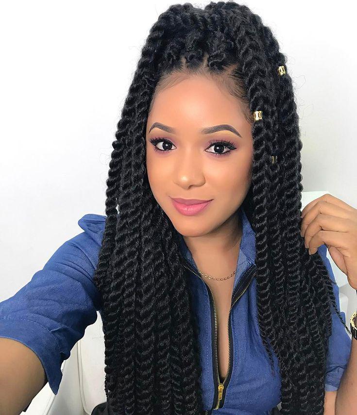 Image of Crochet braids black cute hairstyle