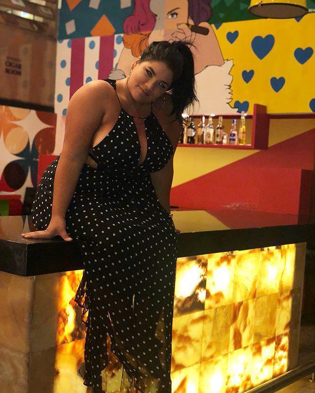 Polka dot Plus-size model dress for clubbing.: Plus-Size Model,  Hot Girls,  Club Dresses  