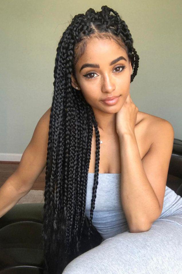 Black Girl Box braids, Crochet braids: Afro-Textured Hair,  Synthetic dreads,  Cute Girls Hairstyle  