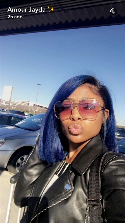 Blue Blunt Cut Weave On Stylevore