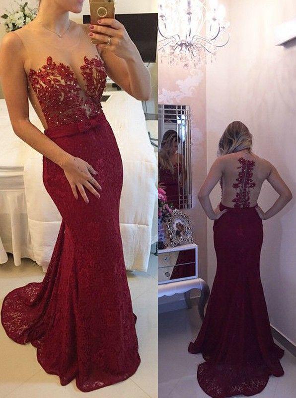 New arrival 2016 burgundy lace prom dress,mermaid long prom dress,wine red prom dresses,evening prom gown,formal women dress: burgundy gown,  Red Gown,  evening dress  