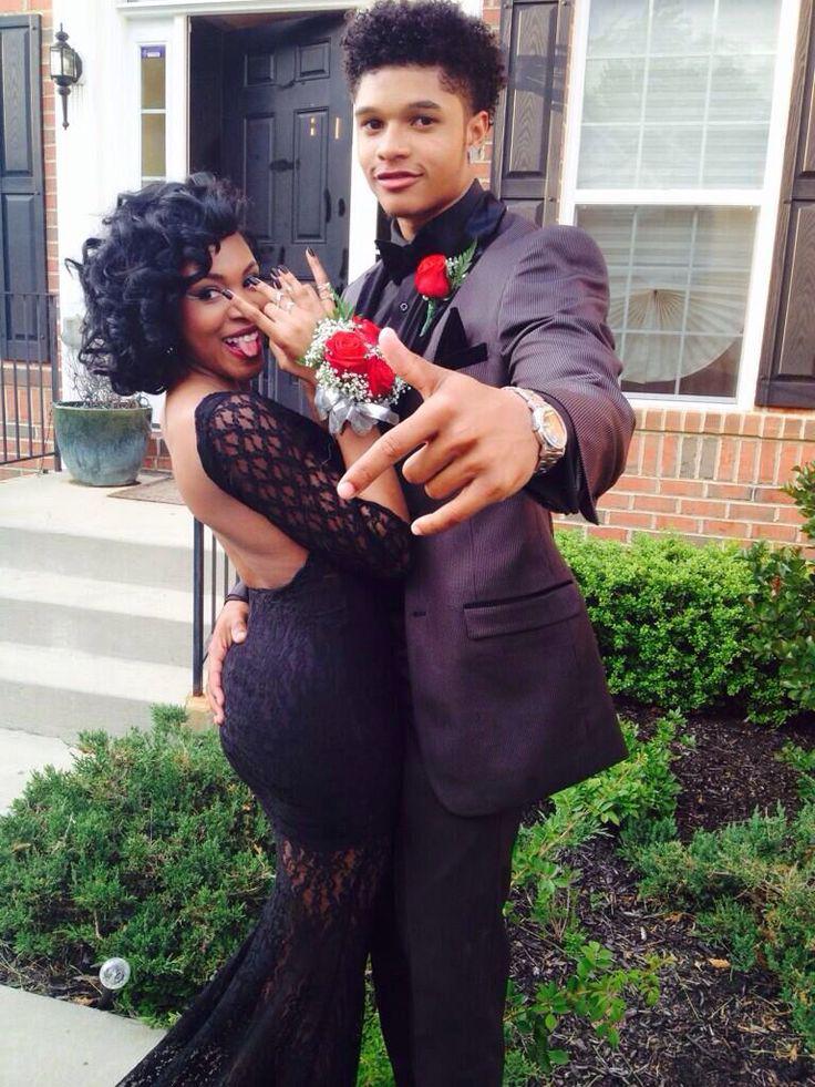 Cute Black Couples Homecoming Outfits Couple Evening Gown Backless