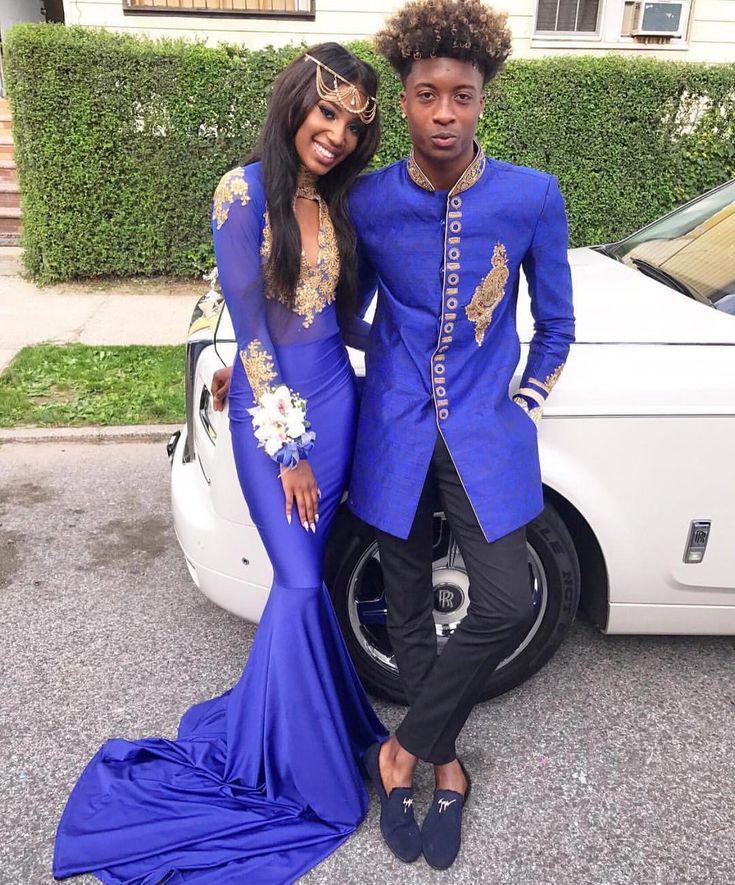 Oh, the cuteness! Their coordinated blue outfits are just everything: Backless dress,  Black Couple Homecoming Dresses  