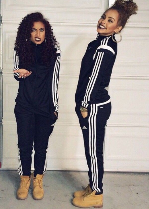 adidas outfit black and white