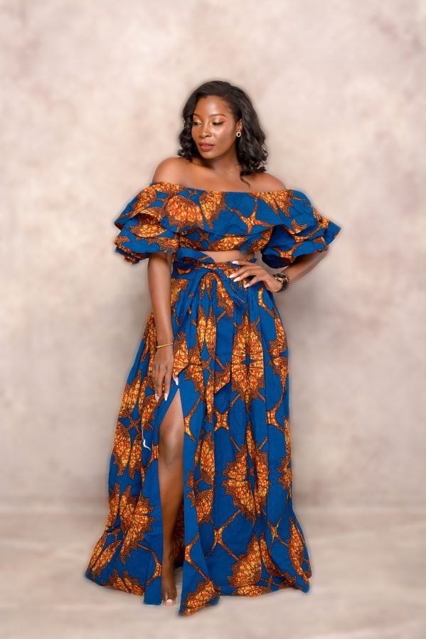 Ankara styles long gown on Stylevore