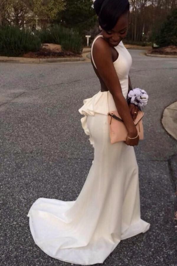 Black girl white prom dress: Backless dress,  Sherri Hill,  Best Prom Outfits  