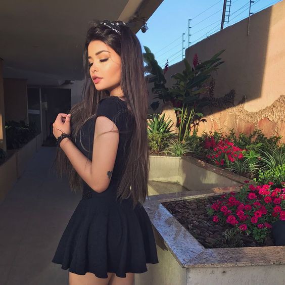 Cute Teen Outfits - Black Frock: party outfits,  Cute Teen Pics,  Nara Almeida  