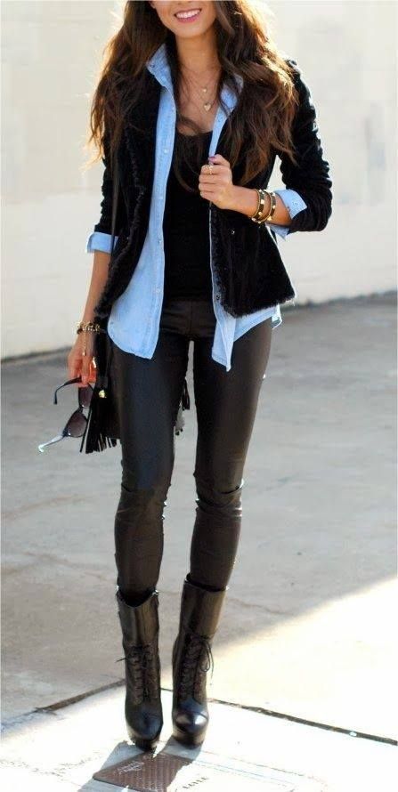 Tumblr Winter Outfit With Coat: Casual Winter Outfit,  Slim-Fit Pants,  shirts  