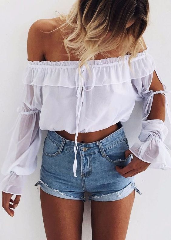 Ropa tumblr escotada: Casual Summer Outfit  
