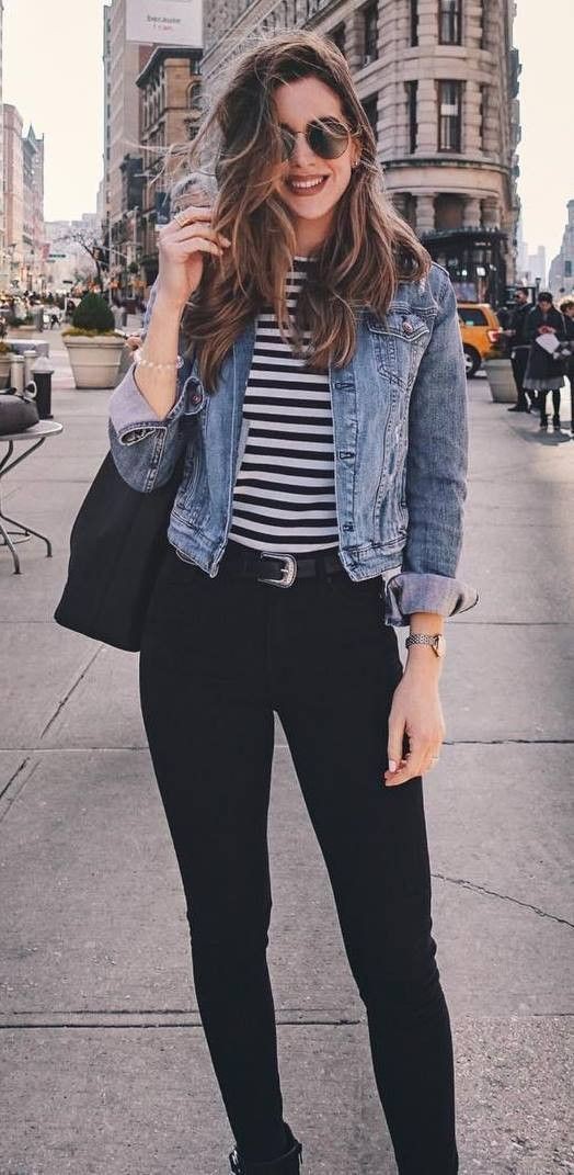 Jean jacket, Casual wear: Jean jacket,  Slim-Fit Pants,  Tumblr jeans Outfit  