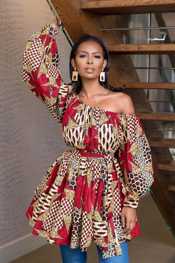 Off shoulder chitenge dresses