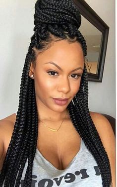 Box braids, Box braids, French braid: African Americans,  Box braids,  Braided Hairstyles,  French braid  