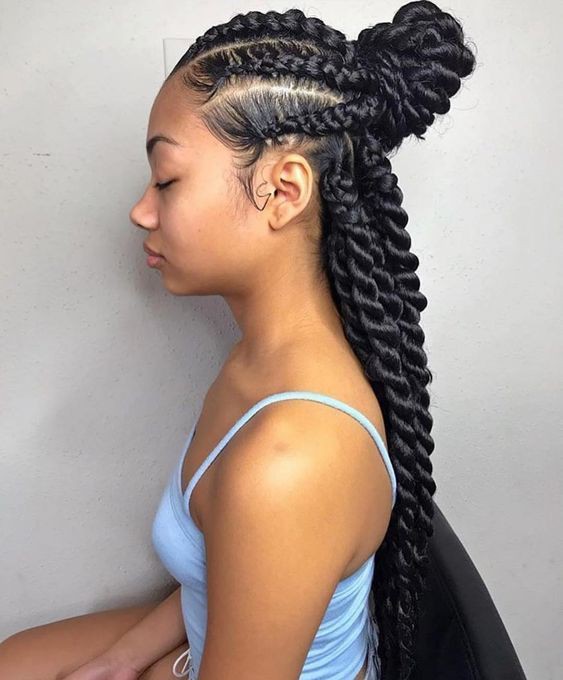 Braided black girl hairstyles: Afro-Textured Hair,  Bob cut,  Box braids,  Mohawk hairstyle,  Braided Hairstyles,  French braid  
