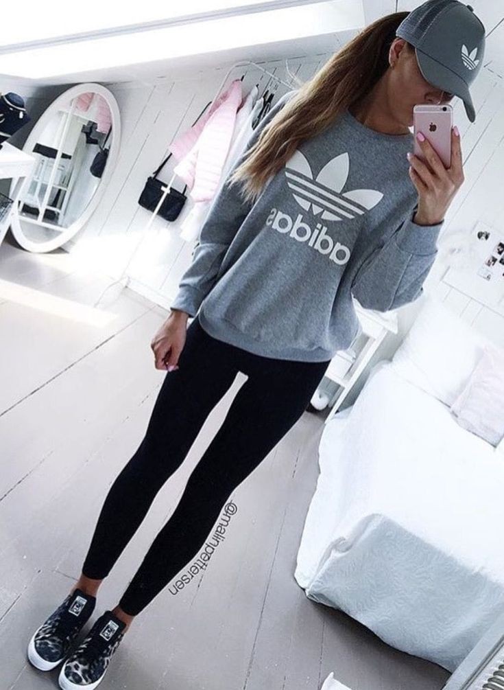 Adidas hoodie outfit: Casual Sporty Outfits  