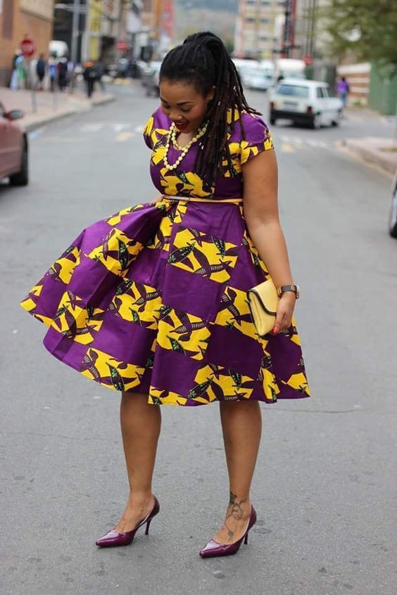 Purple kitenge dresses: Plus size outfit,  Plus Size Ankara  